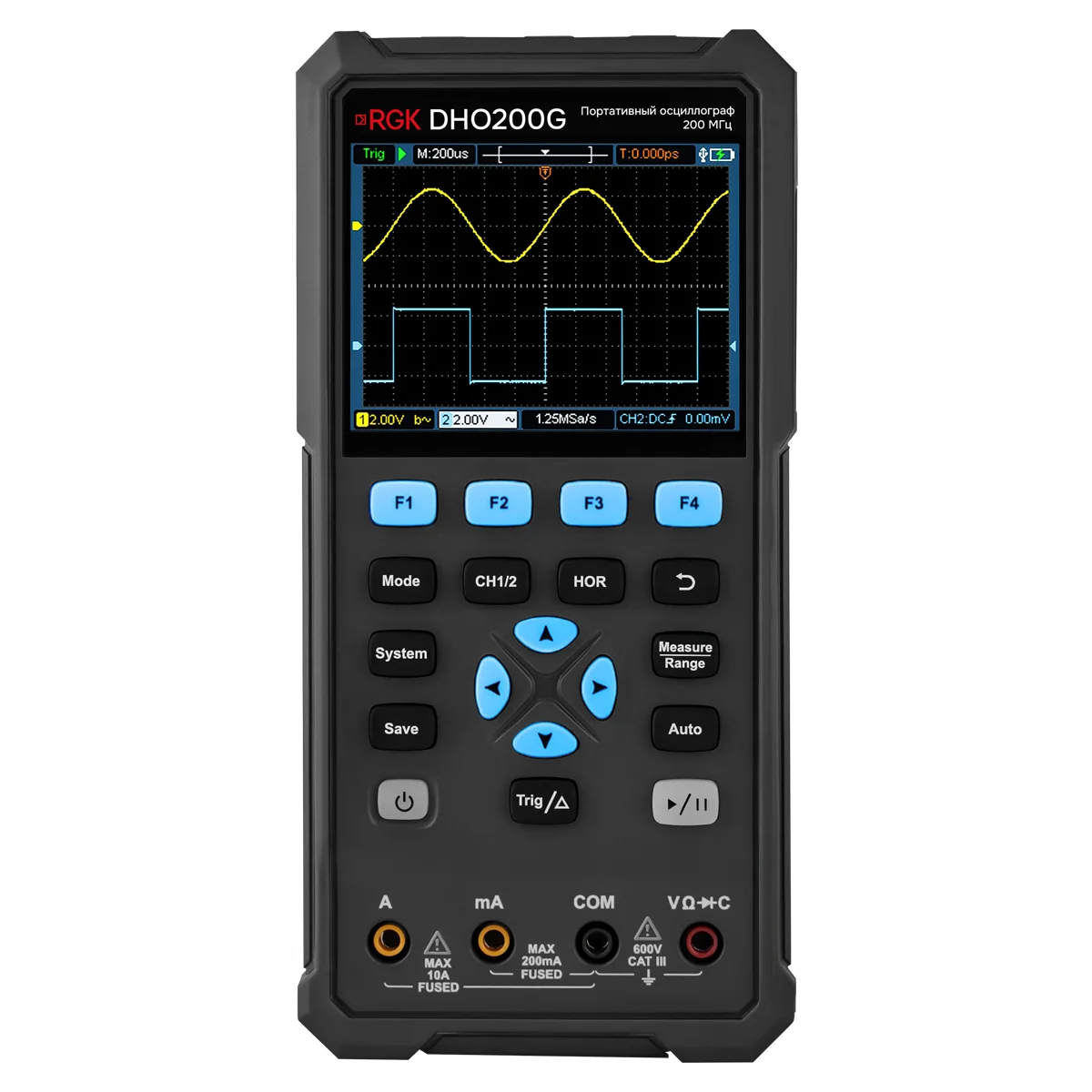 Осциллограф - мультиметр RGK DHO200G с поверкой